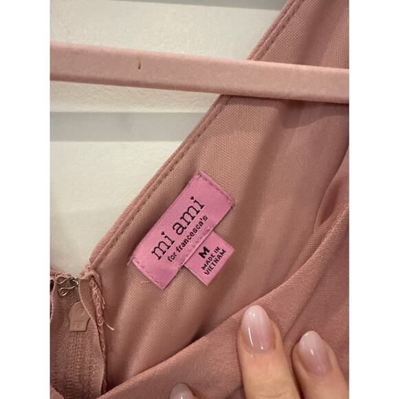 Mi Ami Boutique Pink Tie Strap Romper with Pockets,M - Picture 5 of 7